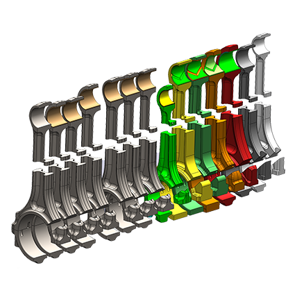 Technical rendering of a four-throttle intake assembly